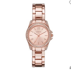 Geneva Womens Rose Gold Bracelet Watch